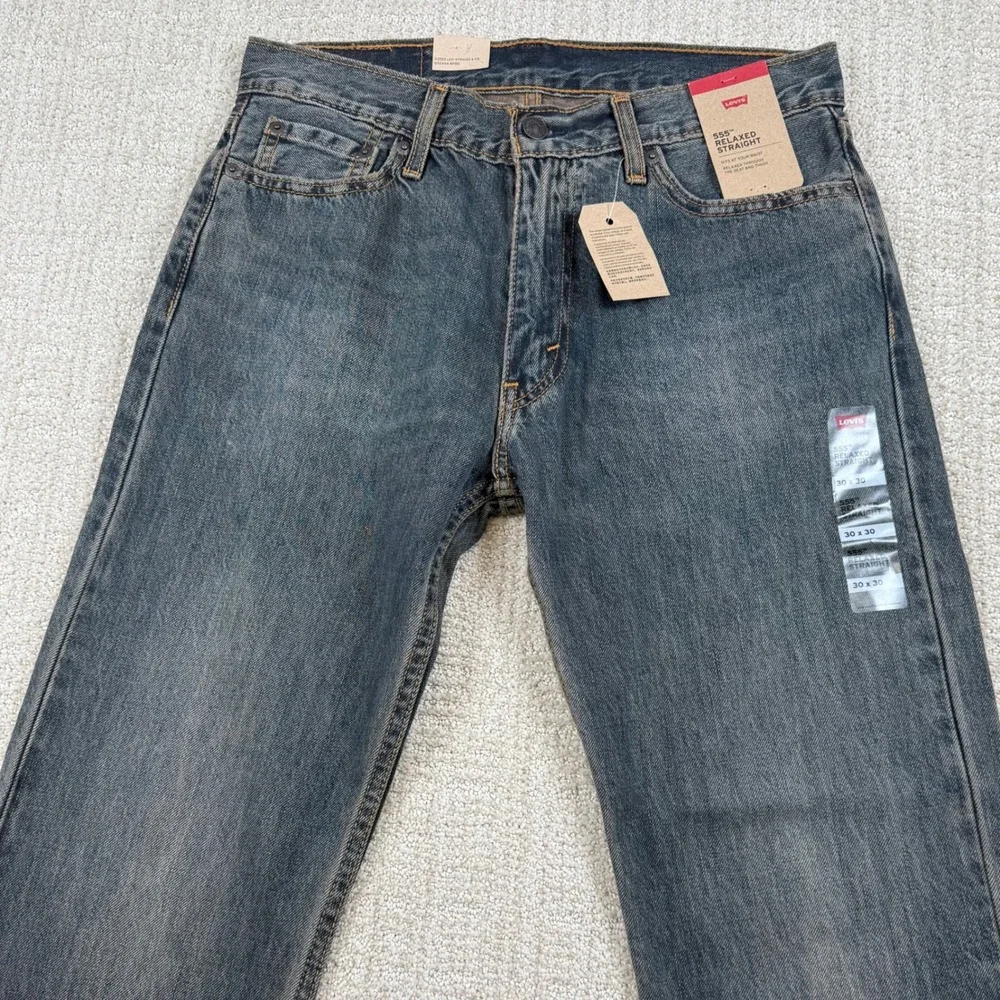 NEW Levi's 555 Mens 30x30 Relaxed Straight Leg Denim Blue Jeans
